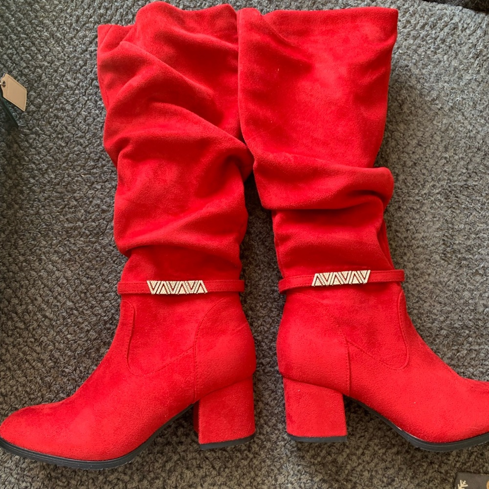 Red long boots